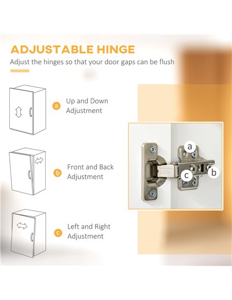 HOMCOM Modern Kitchen Cupboard with Storage Cabinets, 3 Drawers and Open Countertop for Living Room, White 835-341WT - pic 43012 | FastDaddyshop