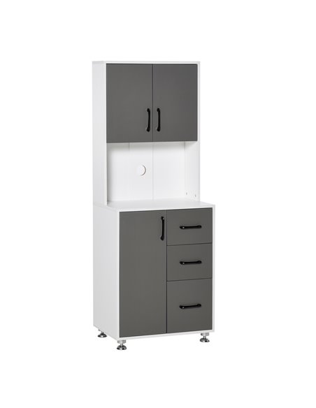 HOMCOM Modern Kitchen Cupboard with Storage Cabinets, Grey 835-341 - pic 43014 | FastDaddyshop