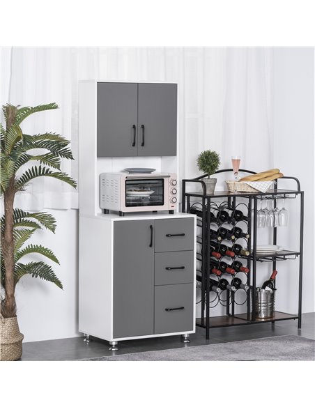 HOMCOM Modern Kitchen Cupboard with Storage Cabinets, Grey 835-341 - pic 43015 | FastDaddyshop