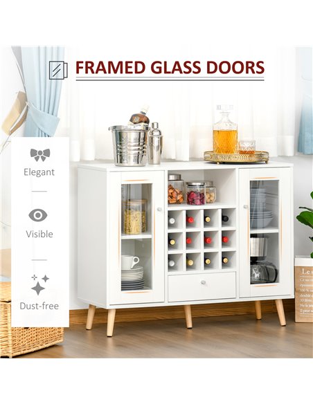 HOMCOM Modern Sideboard Storage Cabinet Kitchen Cupboard, White 835-397 - pic 43026 | FastDaddyshop