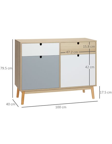 HOMCOM Sideboard Storage Cabinet Kitchen Cupboard, Multi-colored 838-088 - pic 43034 | FastDaddyshop