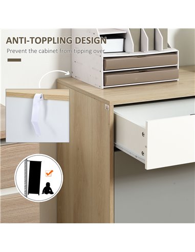 HOMCOM Sideboard Storage Cabinet Kitchen Cupboard with Drawers for Bedroom, Living Room, Entryway 838-088