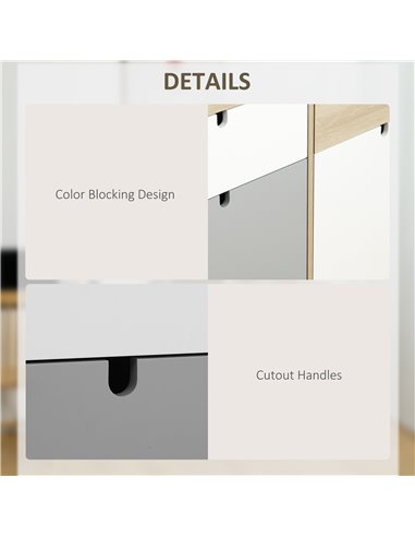HOMCOM Sideboard Storage Cabinet Kitchen Cupboard with Drawers for Bedroom, Living Room, Entryway 838-088