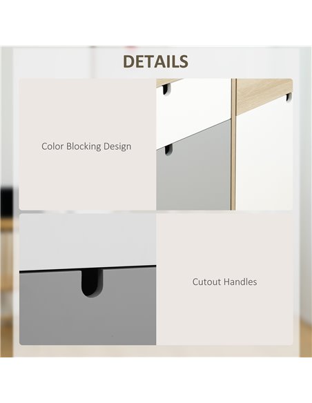 HOMCOM Sideboard Storage Cabinet Kitchen Cupboard with Drawers for Bedroom, Living Room, Entryway 838-088 - pic 43037 | FastDaddyshop