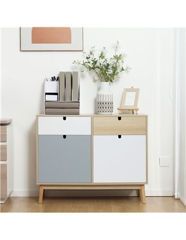 HOMCOM Sideboard Storage Cabinet Kitchen Cupboard with Drawers for Bedroom, Living Room, Entryway 838-088