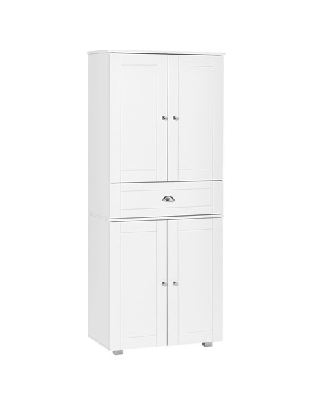 HOMCOM Freestanding Tall Kitchen Cupboard Storage Cabinets, White 835-419WT - pic 43041 | FastDaddyshop