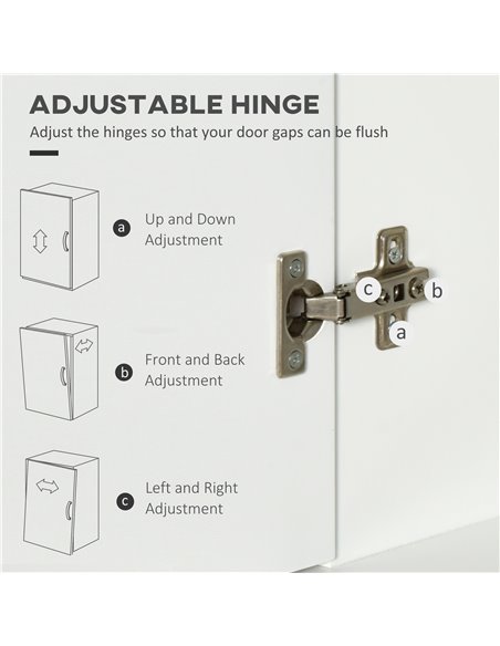 HOMCOM Freestanding Tall Kitchen Cupboard Storage Cabinets with Drawer and 3 Adjustable Shelves for Dining Room, Living Room, Wh - pic 43048 | FastDaddyshop