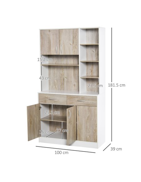 HOMCOM Kitchen Cupboard Sideboard Storage Cabinet Unit, Nature Wood 835-260 - pic 43061 | FastDaddyshop