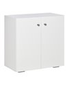 HOMCOM Storage Cabinet with 2 Shelves and Doors, White 838-140WT