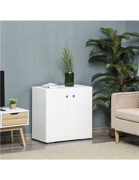 HOMCOM Storage Cabinet with 2 Shelves and Doors, White 838-140WT - pic 43069 | FastDaddyshop