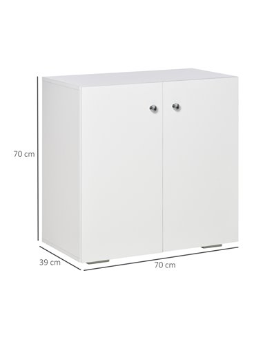 HOMCOM Storage Cabinet with 2 Shelves and Doors, White 838-140WT