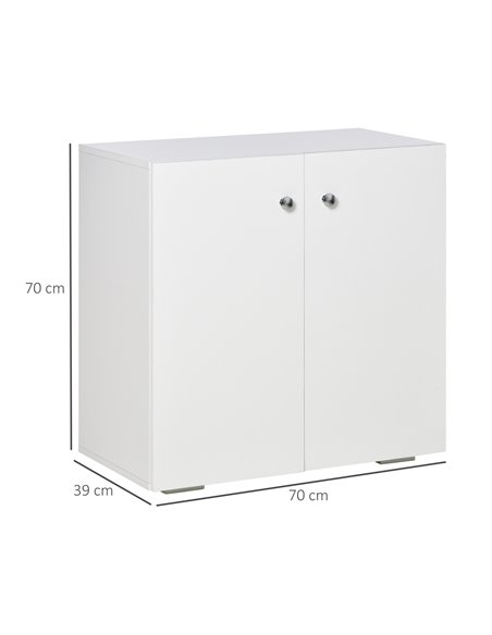 HOMCOM Storage Cabinet with 2 Shelves and Doors, White 838-140WT - pic 43070 | FastDaddyshop