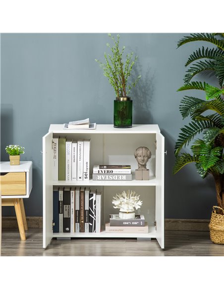HOMCOM Storage Cabinet with 2 Shelves and Doors, Wooden Sideboard, Freestanding Kitchen Cupboard, Bookcase for Living Room, Hall - pic 43074 | FastDaddyshop