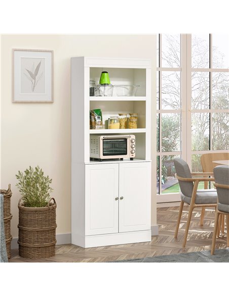HOMCOM Kitchen Cupboard with 6-tier Shelving, White 835-492WT - pic 43078 | FastDaddyshop