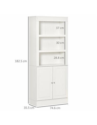 HOMCOM Kitchen Cupboard with 6-tier Shelving, White 835-492WT