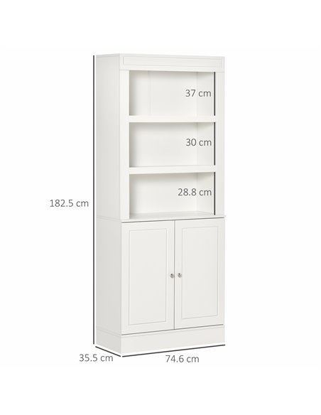 HOMCOM Kitchen Cupboard with 6-tier Shelving, White 835-492WT - pic 43079 | FastDaddyshop