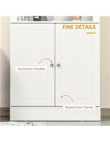HOMCOM Kitchen Cupboard with 6-tier Shelving, Freestanding Storage Cabinet, Larder pantry, Sideboard with 3 Open Compartments an