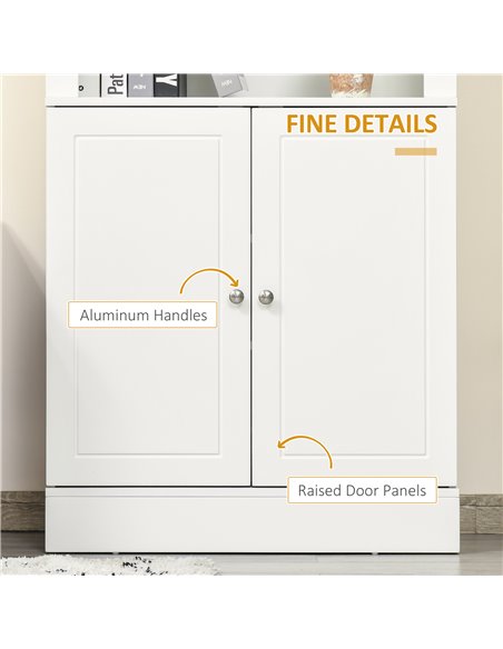 HOMCOM Kitchen Cupboard with 6-tier Shelving, Freestanding Storage Cabinet, Larder pantry, Sideboard with 3 Open Compartments an - pic 43082 | FastDaddyshop