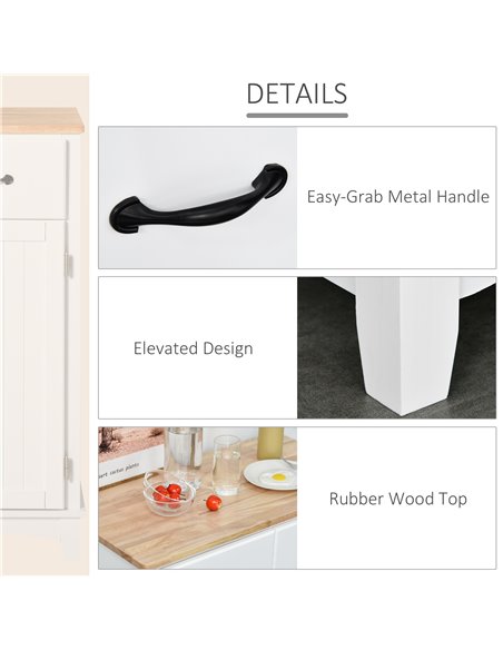 HOMCOM Modern Organising Kitchen Cupboard, Wooden Storage Cabinet, Tableware Organizer with 2 Drawers for Living & Dining Pantry - pic 43091 | FastDaddyshop