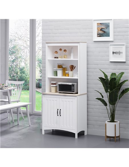 HOMCOM Kitchen Cupboard with 3-tier Shelving Storage Cabinet, White 835-482WT - pic 43105 | FastDaddyshop