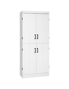 HOMCOM 4-Door Tall Kitchen Cupboard, White 838-128WT