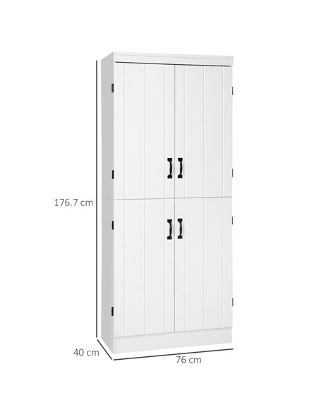 HOMCOM 4-Door Tall Kitchen Cupboard, White 838-128WT - pic 43115 | FastDaddyshop