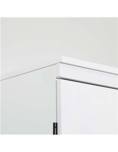 HOMCOM 4-Door Tall Kitchen Cupboard, Freestanding 6-Tier Storage Cabinet with 2 Adjustable Shelves for Living Room, Dining Room,