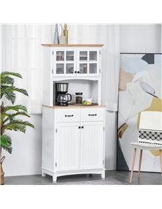 HOMCOM Freestanding Kitchen Cupboard, Storage Cabinet, White 835-278 2