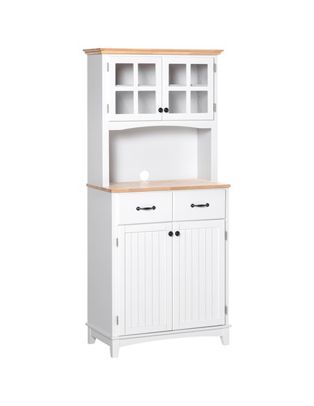 HOMCOM Freestanding Kitchen Cupboard, Storage Cabinet, White 835-278 - pic 43123 | FastDaddyshop
