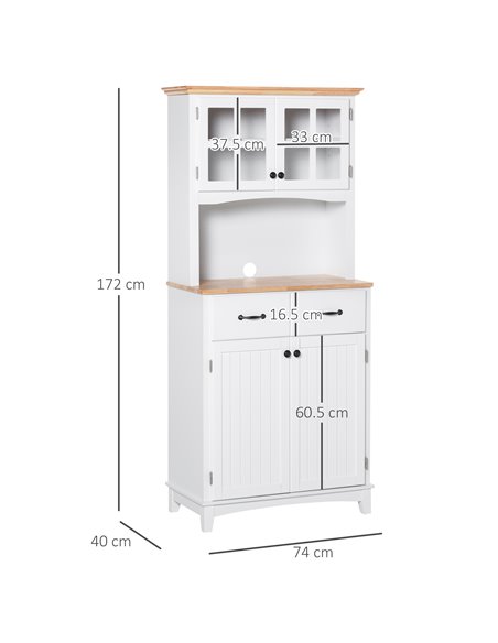 HOMCOM Freestanding Kitchen Cupboard, Storage Cabinet, White 835-278 - pic 43124 | FastDaddyshop