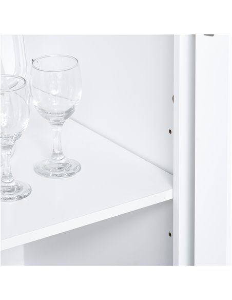 HOMCOM Freestanding Kitchen Cupboard, Kitchen Storage Cabinet with Framed Glass Doors, 2 Drawers, Microwave Counter, White 835-2 - pic 43129 | FastDaddyshop