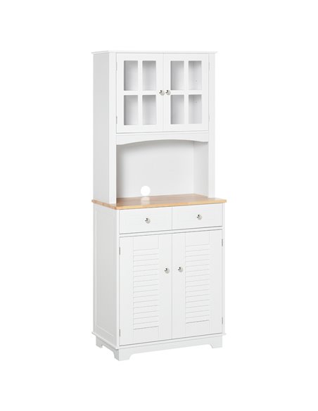 HOMCOM Modern Kitchen Cupboard, Louvered Kitchen Storage Cabinet, White 835-276 - pic 43132 | FastDaddyshop