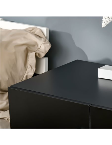 HOMCOM Storage Cabinet w/ Two Shelves Wooden Sideboard Freestanding Kitchen Cupboard Bookcase - Black 838-140BK - pic 43146 | FastDaddyshop
