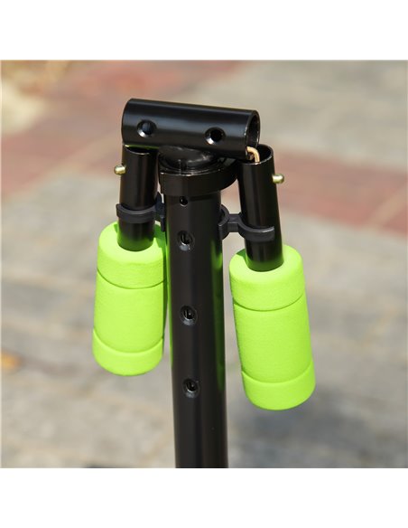 HOMCOM Scooter for Kids Toddler Foldable Kick Scooter with Adjustable Height Brake for Boys and Girls 3-8 Years Aluminium Green - pic 4316 | FastDaddyshop