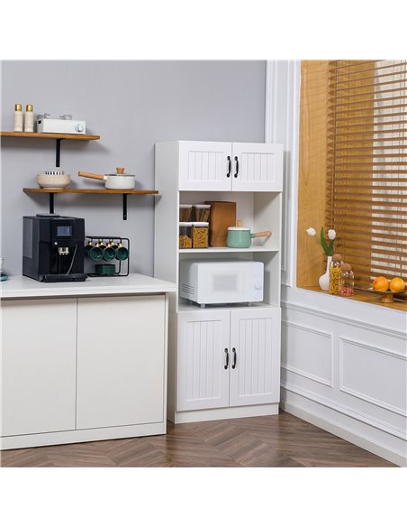 HOMCOM Kitchen Cupboard, 5-Tier Storage Cabinet, White 835-684V00WT - pic 43177 | FastDaddyshop
