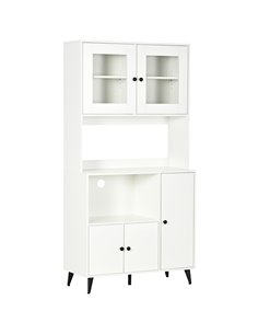 HOMCOM Kitchen Cupboard, Modern Kitchen Storage Cabinet, White 835-685V00W