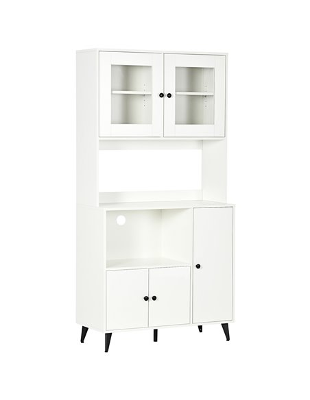 HOMCOM Kitchen Cupboard, Modern Kitchen Storage Cabinet, White 835-685V00W - pic 43185 | FastDaddyshop