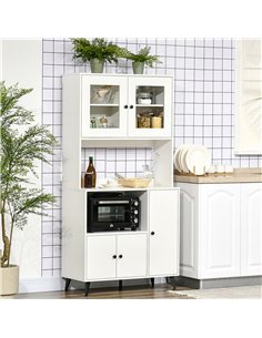 HOMCOM Kitchen Cupboard, Modern Kitchen Storage Cabinet, White 835-685V00W 2