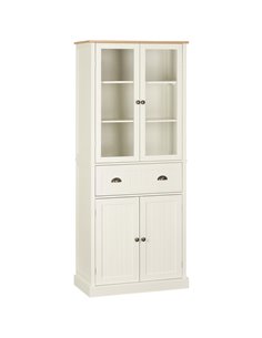 HOMCOM Freestanding Kitchen Cupboard, 5-tier Storage Cabinet, Cream White 835-602WT