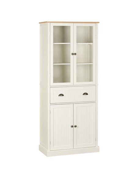 HOMCOM Freestanding Kitchen Cupboard, 5-tier Storage Cabinet, Cream White 835-602WT - pic 43194 | FastDaddyshop