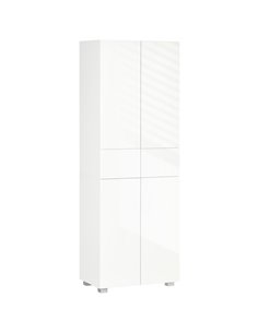 HOMCOM 4-Door Kitchen Cupboard, 5-Tier Storage Cabinet, High Gloss White 835-612