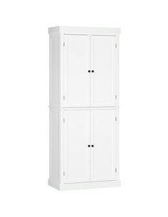 HOMCOM Kitchen Cupboard with 4 Doors, Storage Cabinet, White 835-118V01WT