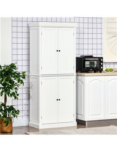 HOMCOM Kitchen Cupboard with 4 Doors, Storage Cabinet, White 835-118V01WT