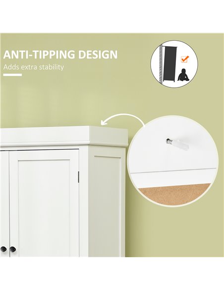 HOMCOM Freestanding Kitchen Cupboard with 4 Doors, Storage Cabinet with 6-Tier Shelving and 4 Adjustable Shelves, White 835-118V - pic 43226 | FastDaddyshop