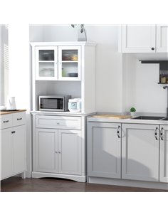HOMCOM Kitchen Cupboard, Freestanding Storage Cabinet, White 835-220WT 2