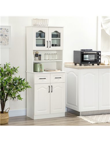 HOMCOM Kitchen Cupboard, Freestanding Storage Cabinet, White 835-611
