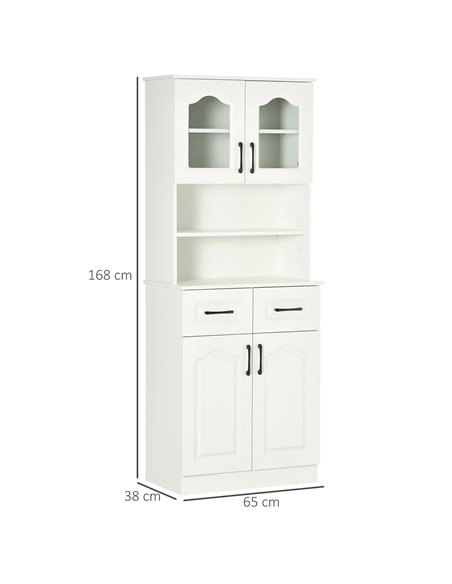 HOMCOM Kitchen Cupboard, Freestanding Storage Cabinet, White 835-611 - pic 43241 | FastDaddyshop