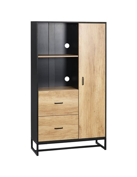 HOMCOM  Kitchen Cupboard, Freestanding Storage Cabinet, Natural & Black 835-883V00ND - pic 43248 | FastDaddyshop