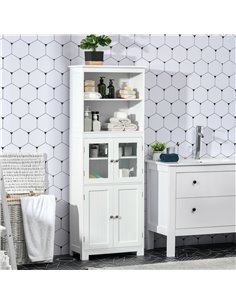 HOMCOM Freestanding Kitchen Cupboard, 4-Door Storage Cabinet, White 835-513 2
