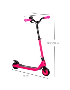 HOMCOM Electric Scooter, 120W Motor E-Scooter w/ Battery Level Display, 2 Adjustable Heights, and Rear Brake, Suitable for 6+ Ye 2